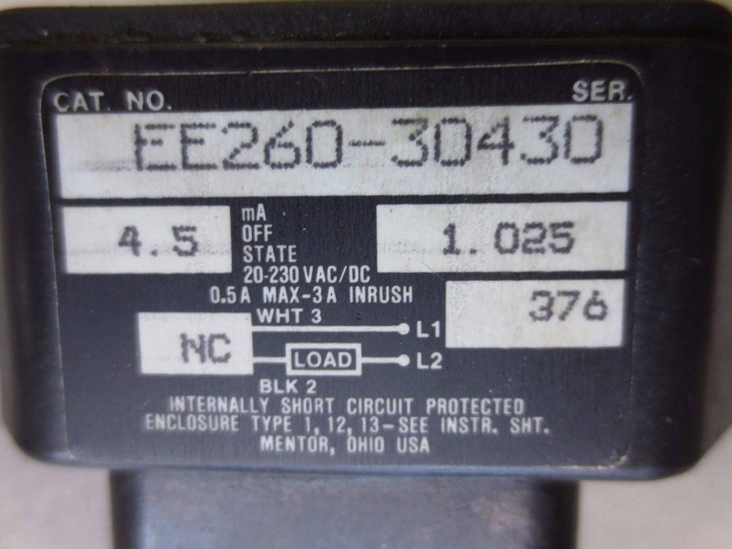 NAMCO EE260-30430 PROXIMITY SWITCH / CYLINDICATOR 1.025 PROBE