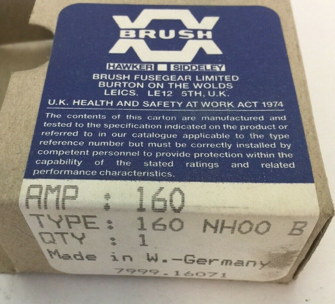 BRUSH 160 NH 00 B FUSE 160A 500VAC 160NH00B