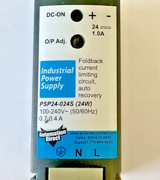 RHINO PSP24-024S POWER SUPPLY  (24W) 24VDC 1.0A 100-240VAC 50-60HZ 0.7-0.4A