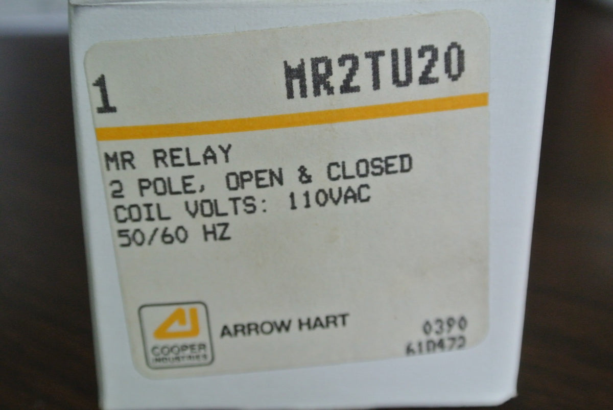 ARROW HART / COOPER MR2TU20 MR RELAY, 2 POLE, OPEN & CLOSED / 110V - BOX of 10