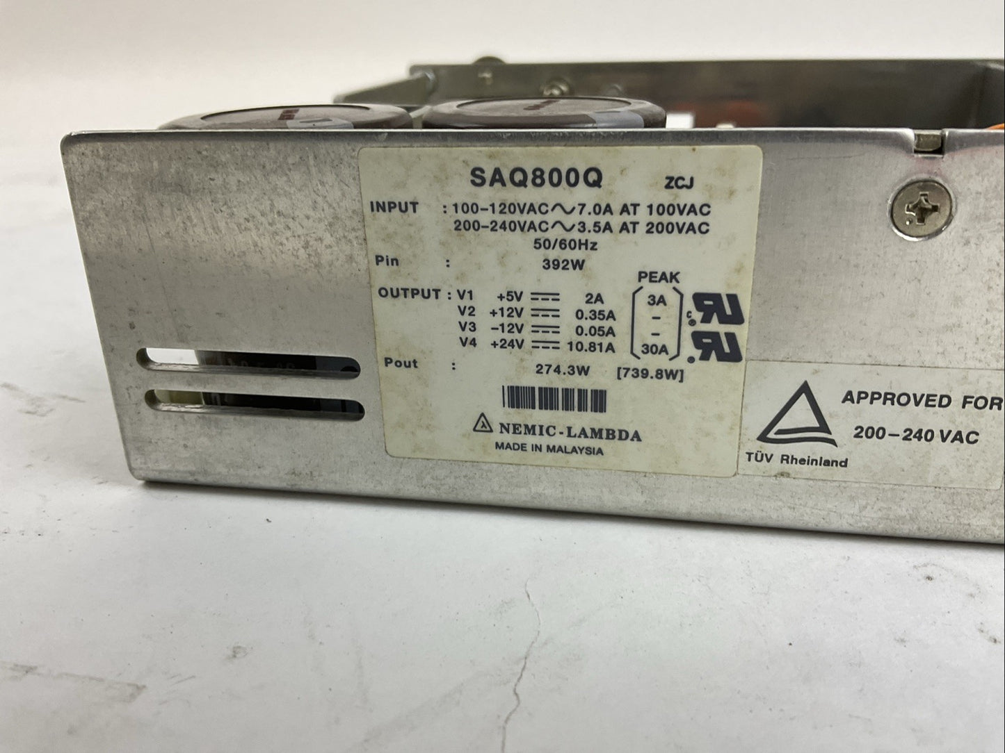 NEMIC-LAMBDA SAQ800Q PRINTER POWER SUPPLY 240VAC 50/60HZ 392W