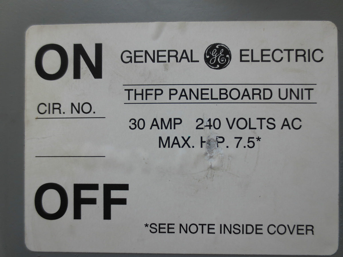 GENERAL ELECTRIC THFP321L PANELBOARD SWITCH 30A, 240VAC, 7.5HP - NEW SURPLUS