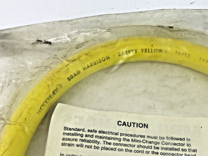 BRAD HARRISON - WOODHEAD - 47408 - MINI-CHANGE CORDSET 12 PIN, YELLOW, 16/12, SO