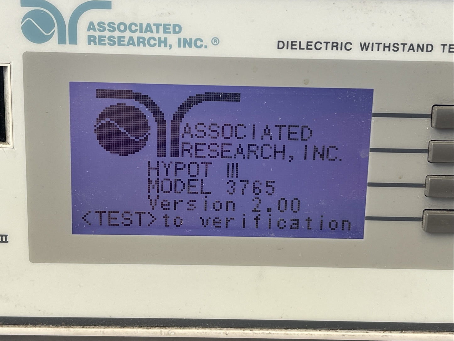 ASSOCIATED RESEARCH HYPOT III 3765 VER 2 DIELECTRIC WITHSTAND TESTER 115/230VAC