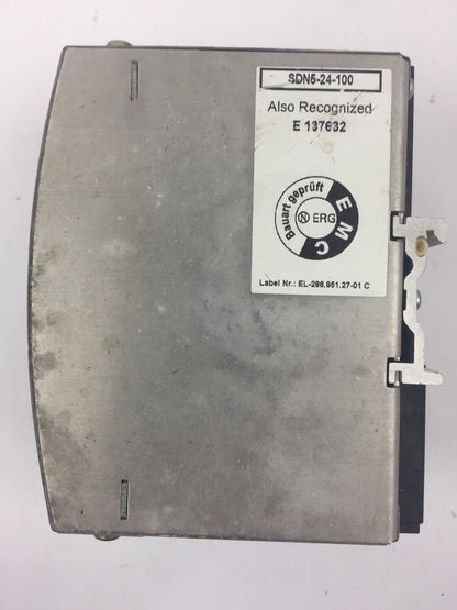 SOLA SDN 5-24-100 POWER SUPPLY 115/230VAC 2.6/1.4A 50/60HZ 24VDC/5A