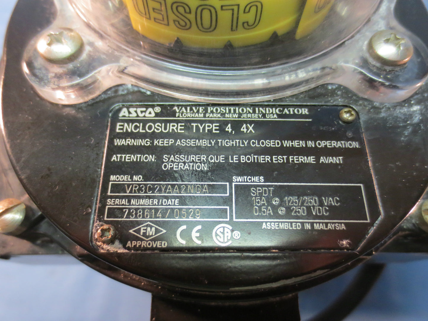 UNITORQ M-104 K4/4 DLS FCW PNEUMATIC ACTUATOR w/ ASCO VR3C2YAA2NGA  8317G35
