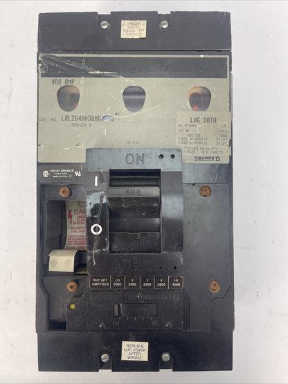 SQUARE D LAL2640036MV SERIES 4 CIRCUIT BREAKER 400AMP 600VAC 2POLE