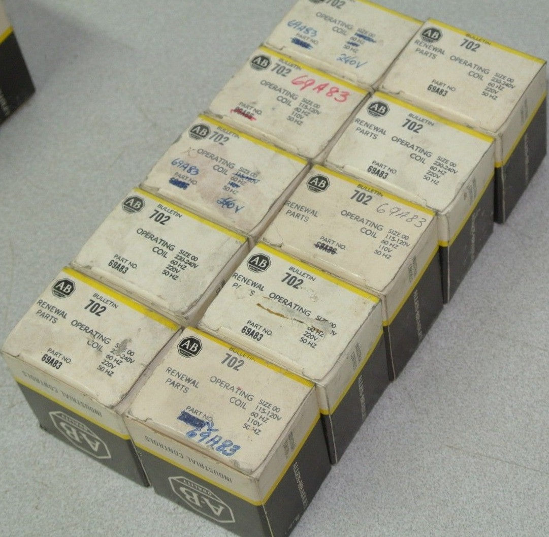 ALLEN-BRADLEY 69A83 COIL SIZE 00 220/50Hz, 230-240V/60Hz  NEW SURPLUS  LOT of 10