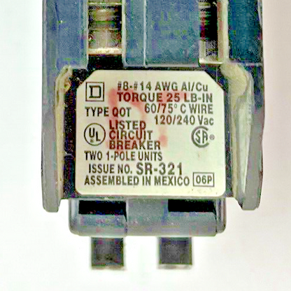SQUARE D GOT1520 CIRCUIT BREAKER 15A/20A TYPE GOT 120/240VAC***LOTOF4***