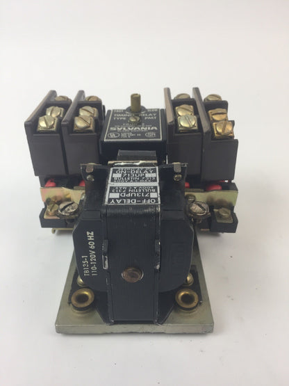 SYLVANIA 713UPG76 A.C. PNEUMATIC TIMING RELAY 10A 600VAC COIL 110-120V 60HZ
