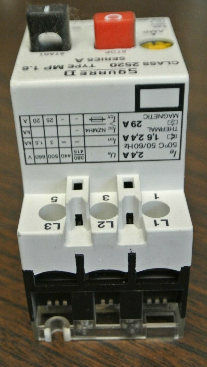 SQUARE D 2520 MP 1.6 MOTOR PROTECTIVE SWITCH / 1.6 - 2.4A / NEW SURPLUS