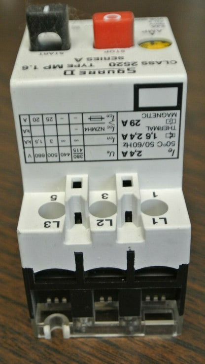 SQUARE D 2520 MP 1.6 MOTOR PROTECTIVE SWITCH / 1.6 - 2.4A / NEW SURPLUS
