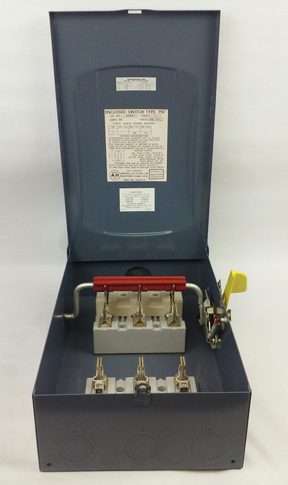 ARROW HART 24299R FUSIBLE ENCLOSED SWITCH TYPE HD, 3P, 3PH, 100A, 600V, NEMA 1