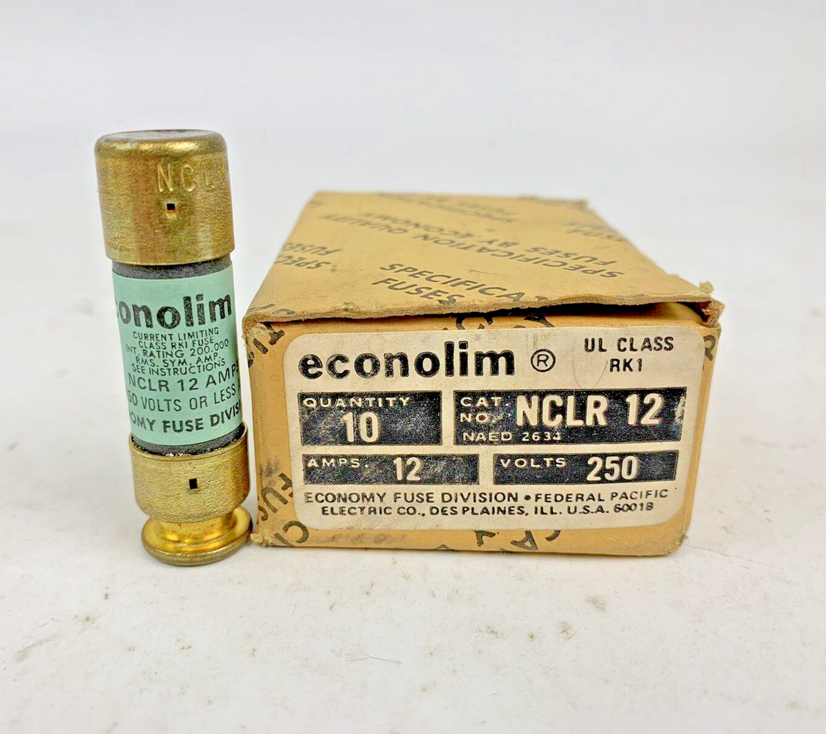 Economy Fuse - Econolim - NCLR 12 - 12A 250V Fuse "Lot of 10"