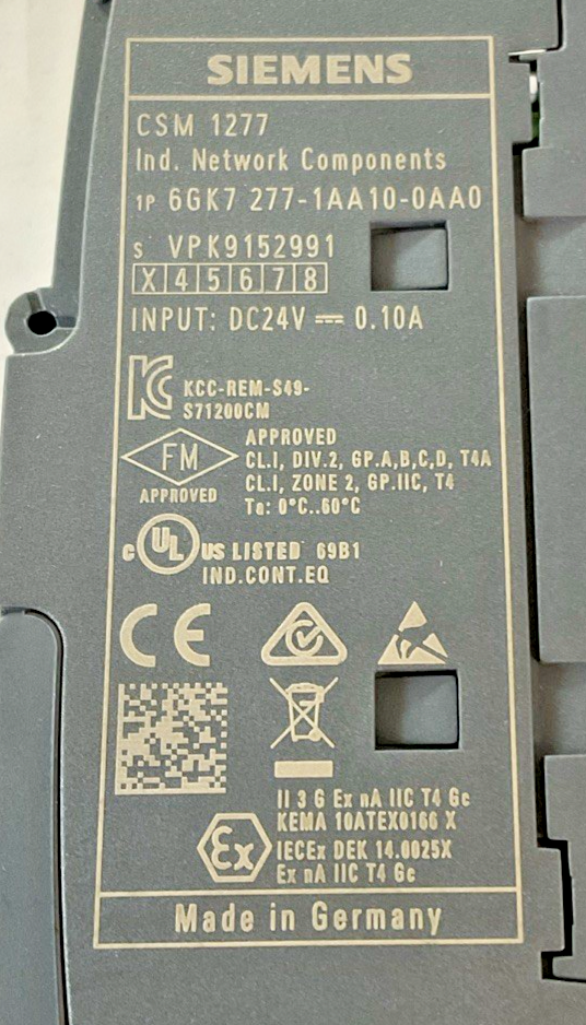 SIEMENS CSM1277 COMMUNICATION MODULE 24VDC 0.10A