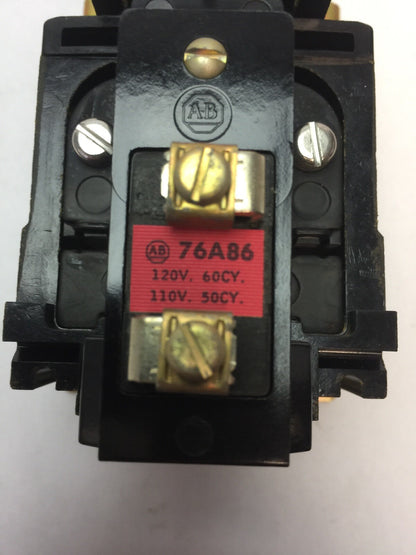 ALLEN BRADLEY 700-BR200A1 AC RELAY 600VAC 10AMP 2POLE 2NO 76A86 COIL 120V 60CY