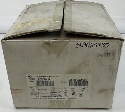 NORTH AMERICAN ELECTRIC F56C2M2A MOTOR 3450RPM 2HP 60HZ FRM.56C 460V