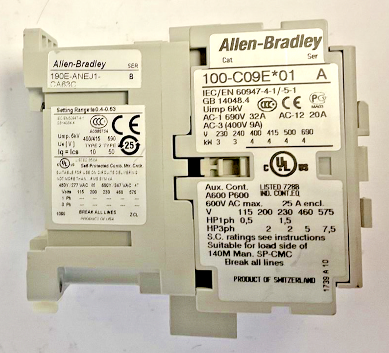 ALLEN BRADLEY 100-C09E*01 CONTACTOR RELAY 24VDC SER.A ***LOTOF3***
