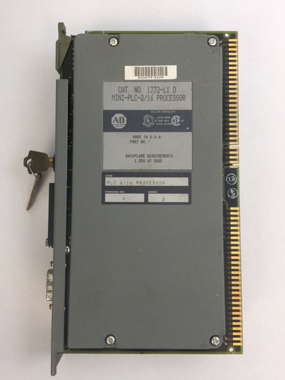 ALLEN BRADLEY 1772-LX D MINI-PLC-2/16 PROCESSOR 1.25A  5VDC SER D FIRMWARE REV F