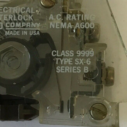 SQUARE D 9999 SX-6 SERIES B ELECTRICAL INTERLOCK NEMA A600*