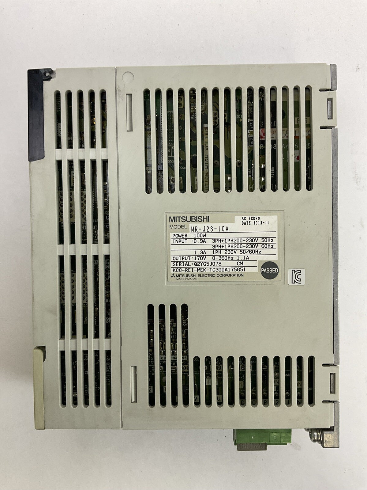 MITSUBISHI MR-J2S-10A AC SERVO DRIVE OUTPUT 170VAC 0-360HZ 1.1A