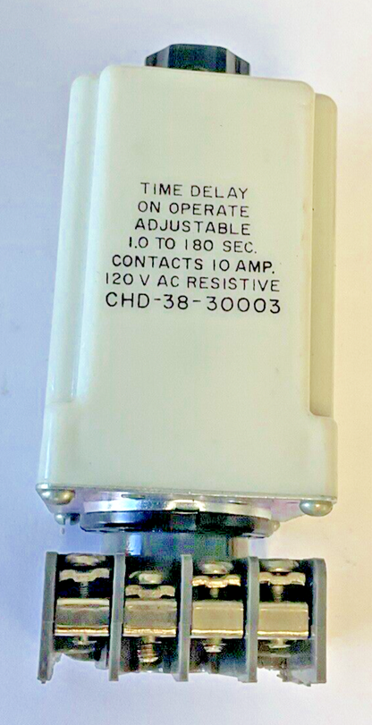AMF CHD-38-30003 TIME DELAY RELAY 120VAC 10A 1.0-1.80SEC 24VDC W/ BASE 27E122