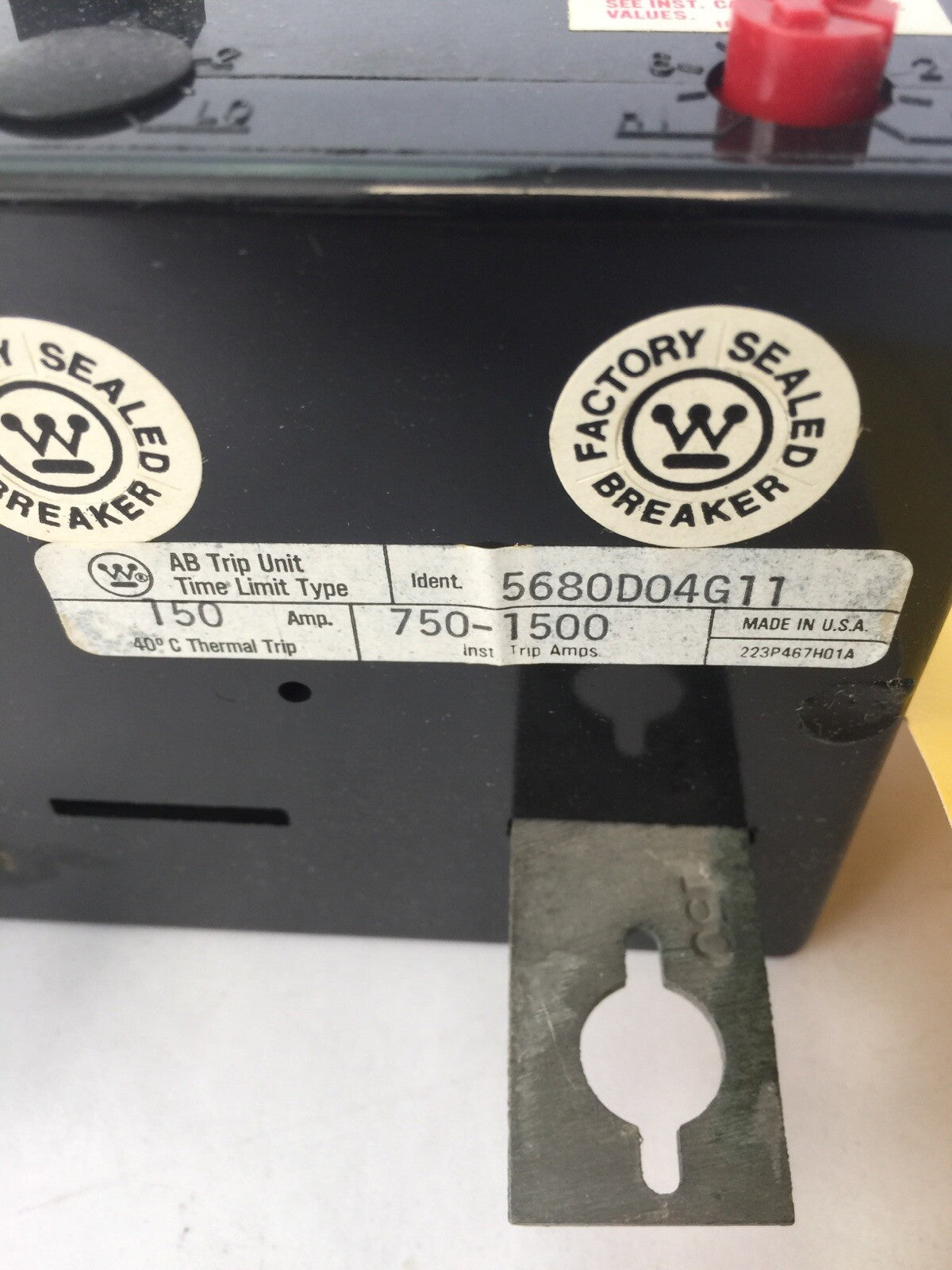 WESTINGHOUSE HLB2150T TRIP UNIT  2POLE 150AMP THERMAL TRIP 750-1500A INST. TRIP