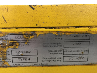SICK LCU-V343 SENSOR SAFETY CONTROL 6011743 115/230VAC+10/-15% 70VA TYPE 4