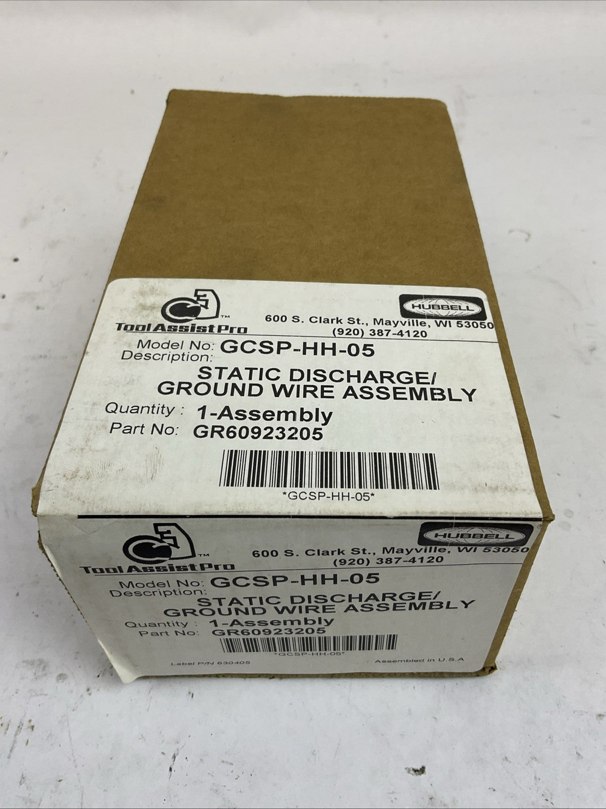HUBBELL GCSP-HH-05 STATIC DISCHARGE / GROUND WIRE ASSEMBLY GR60923205