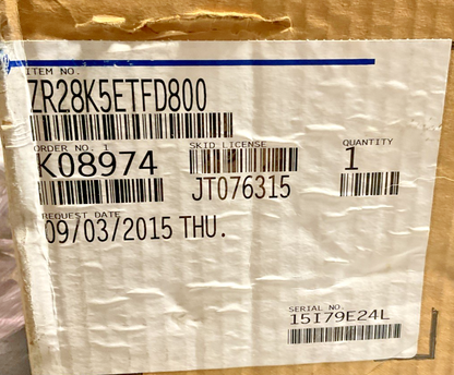 EMERSON COPELAND SCROLL ZR28K5E-TFD-800 COMPRESSOR 460VAC 3PH 60/50HZ