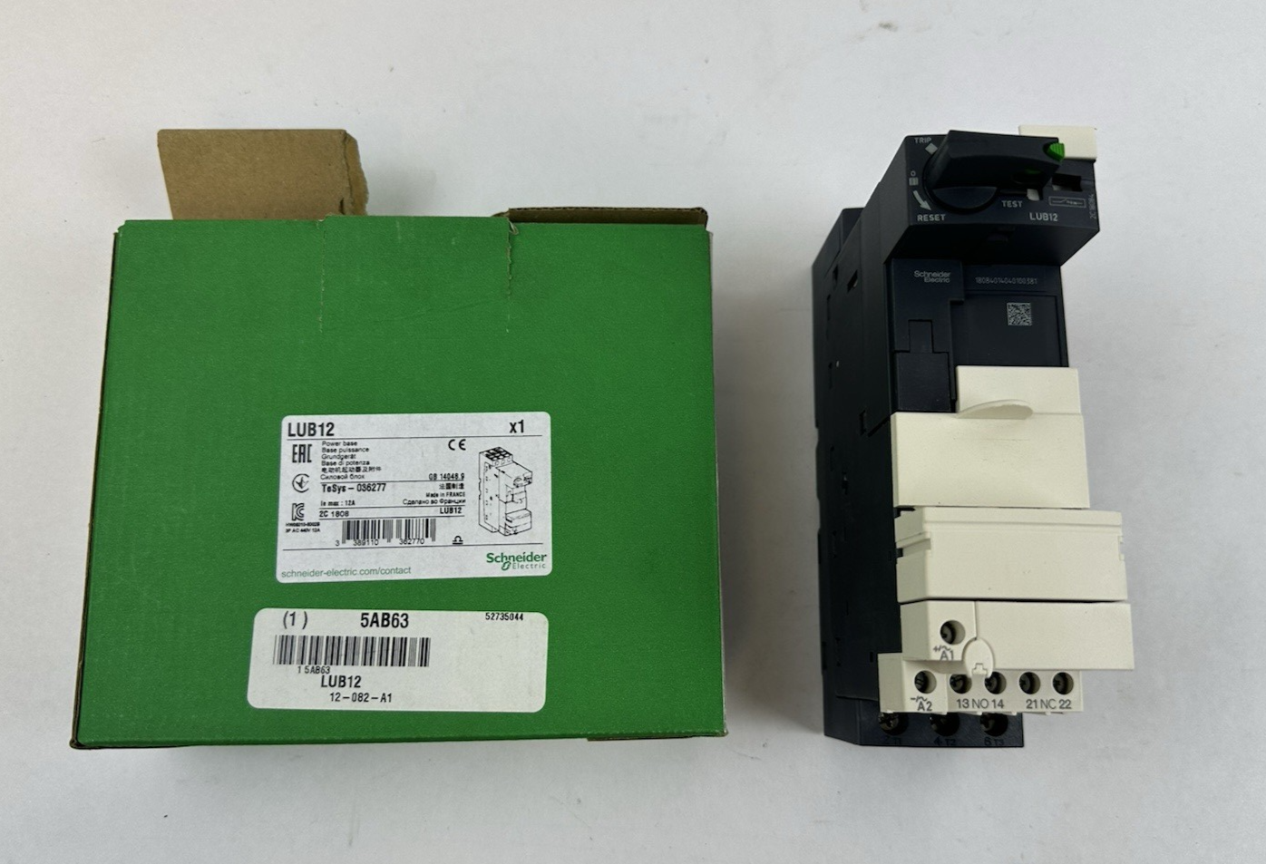 SCHNEIDER ELECTRIC LUB12 POWER BASE TESYS U 12A 3-POLE 600VAC 036277
