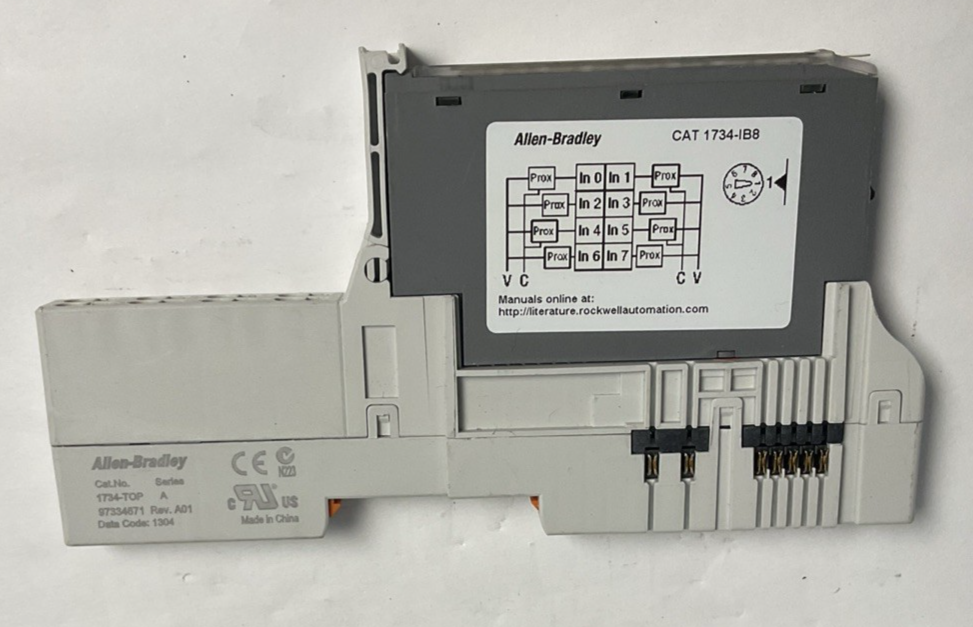 ALLEN BRADLEY 1734-IB8 PLC MODULE SER.D W/1734-TOP BASE SER.A ***LOTOF3***