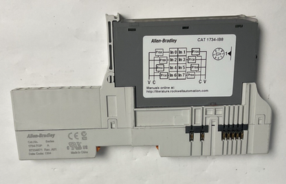 ALLEN BRADLEY 1734-IB8 PLC MODULE SER.D W/1734-TOP BASE SER.A ***LOTOF3***