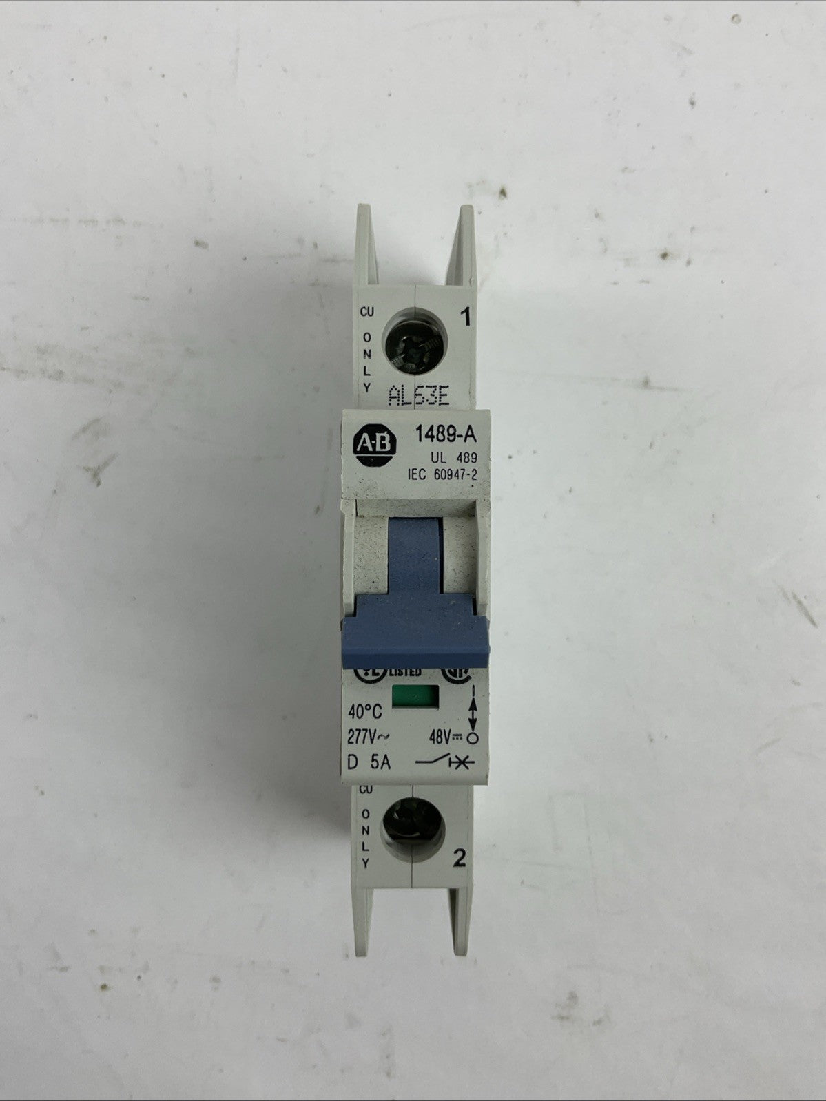 ALLEN BRADLEY 1489-A1D050 SER A INDUSTRIAL CIRCUIT BREAKER 277VAC 5A (LOT OF 2)