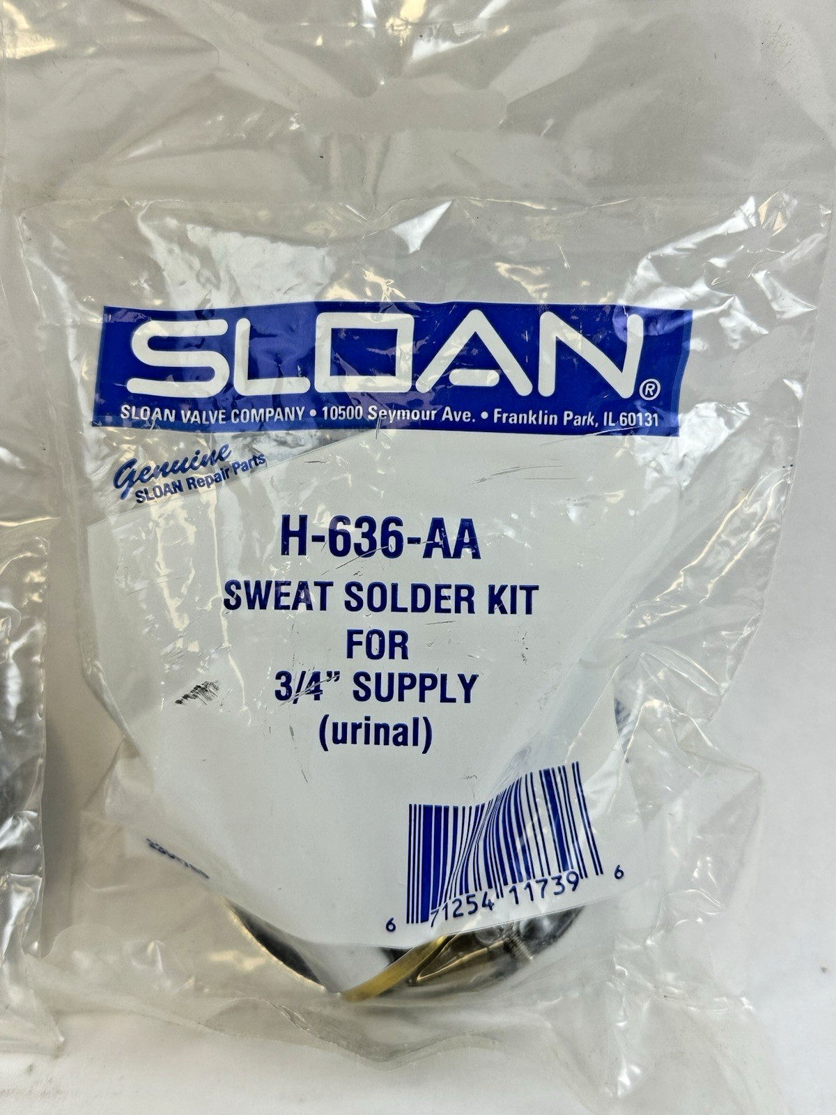 SLOAN H-636-AA SWEAT SOLDER KIT FOR 3/4'' SUPPLY (URINAL) LOT OF 2