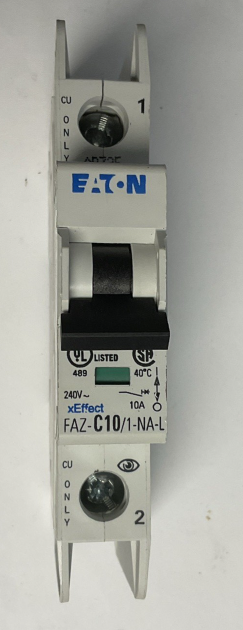 EATON FAZ-C10/1-NA-L CIRCUIT BREAKER 240VAC 10A 50/60HZ ***LOTOF3***