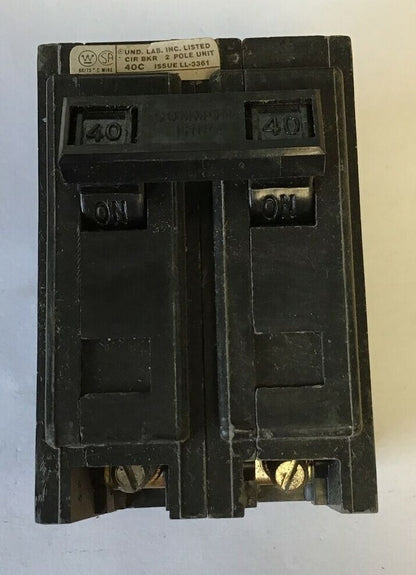 WESTINGHOUSE QPHW2040 CIRCUIT BREAKER 120/240VAC 2POLE  QUICKLAG***LOTOF5***