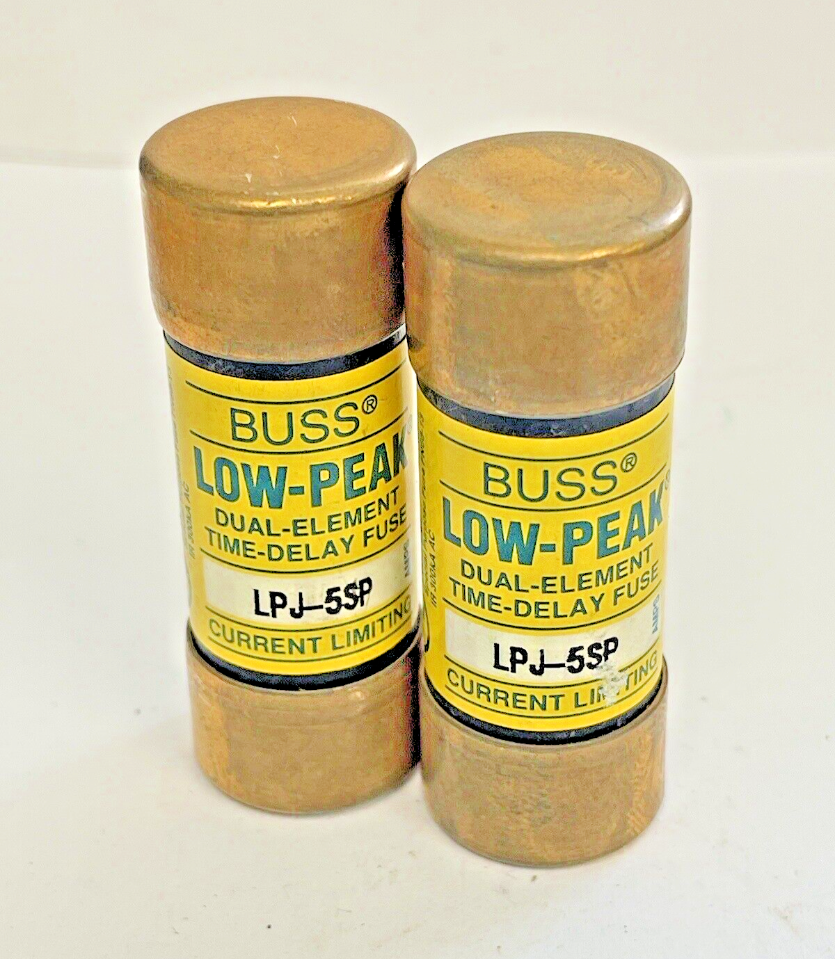 BUSSMANN *LOT OF 2*  LPJ-5SP  600 VAC TIME-DELAY DUAL-ELEMENT LOW-PEAK