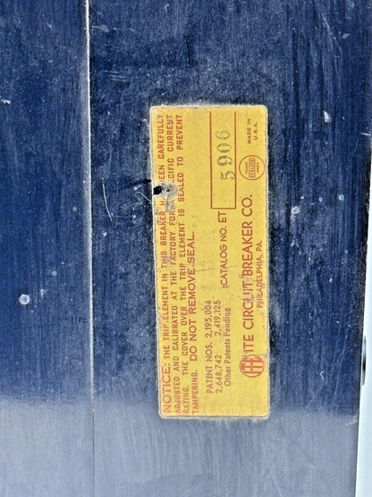 ITE - ET5906 - MOLDED CASE ET-225 FRAME CIRCUIT BREAKER - 200 A, 2 POLE, 600 VAC