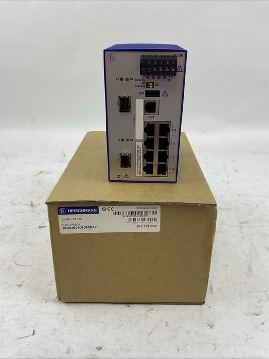 HIRSCHMANN RS30-0802O6O6SDAP RAIL SWITCH SW REL 09.1.00