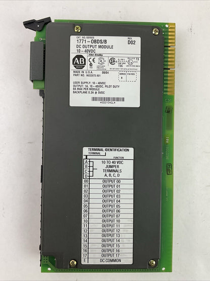 ALLEN BRADLEY 1771-OBDS/B REV D02 DC OUTPUT MODULE 10-40VDC