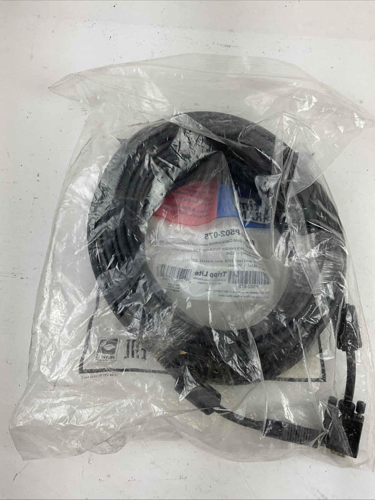 TRIPP LITE P502-075 SVGA MONITOR GOLD CABLE W/RGB COAX HD15 MALE/MALE 75FT 23M