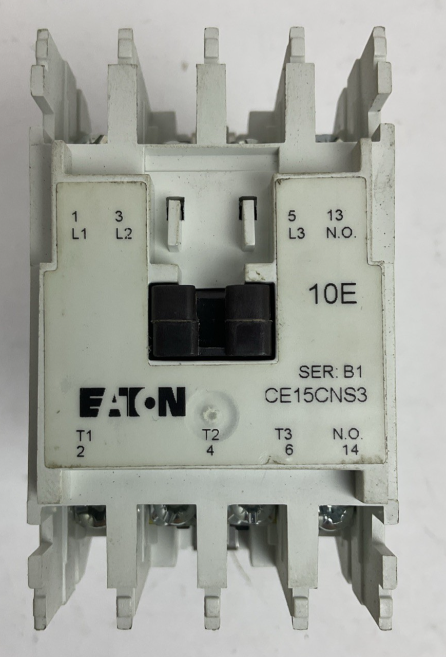EATON CE15CNS3 SER B1 600VAC 12A 3PH 10HP CONTACTOR 120V 60HZ 110V 50HZ COIL