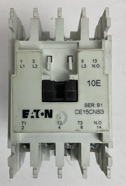 EATON CE15CNS3 SER B1 600VAC 12A 3PH 10HP CONTACTOR 120V 60HZ 110V 50HZ COIL