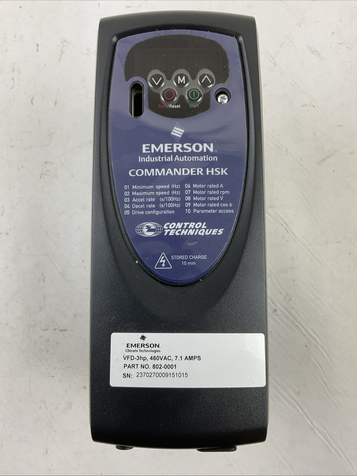 EMERSON SKC3400300 INVERTER 380-480VAC 9.5A 0-480VAC 7.2A
