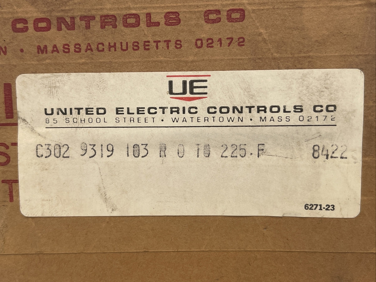 UNITED ELECTRIC CONTROLS C302 9319 103 R 0 10 225 F TEMPERATURE CONTROL 15A 125/