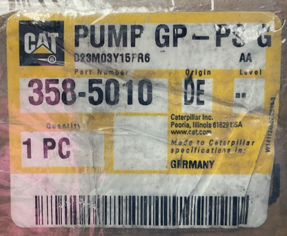CAT 358-5010 01 PUMP GP-PS G FD: 2014W45 REXROTH R 002 C11 181 PY-09