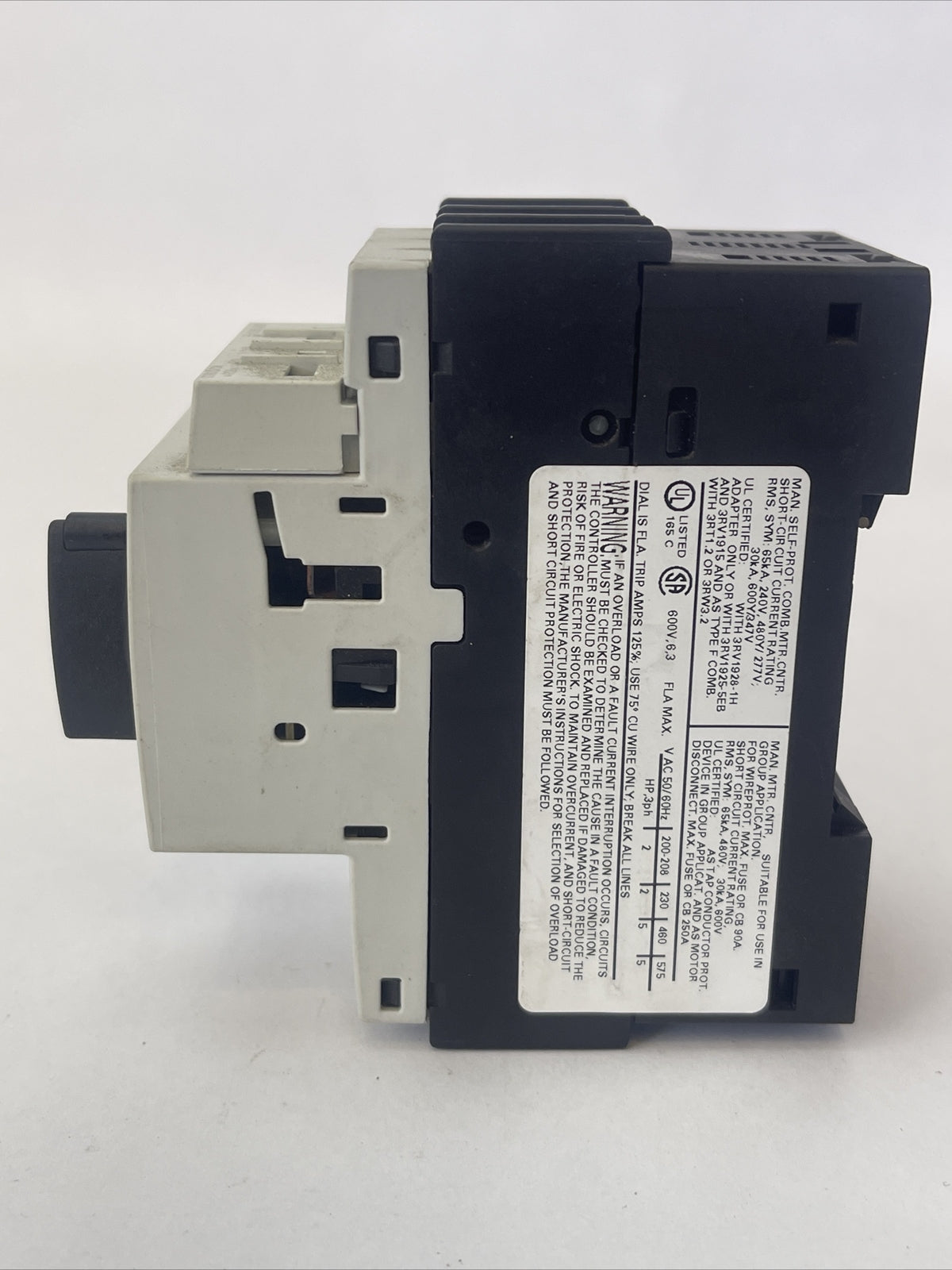 SIEMENS 3RV1021-1GA10 MOTOR CIRCUIT BREAKER 4.5-6.3A