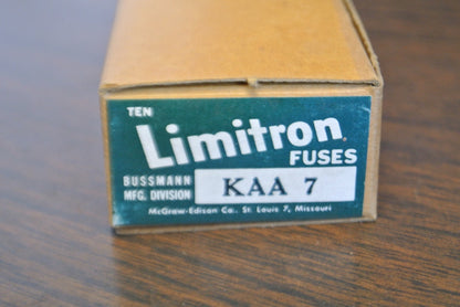 BOX of 10 / BUSSMANN / TRON / LIMITRON KAA7 RECTIFIER FUSE / 7A / NEW SURPLUS