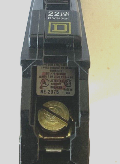 SQUARE D QOB120 CIRCUIT BREAKER  20A 22KA 120/240VAC ***LOTOF3***